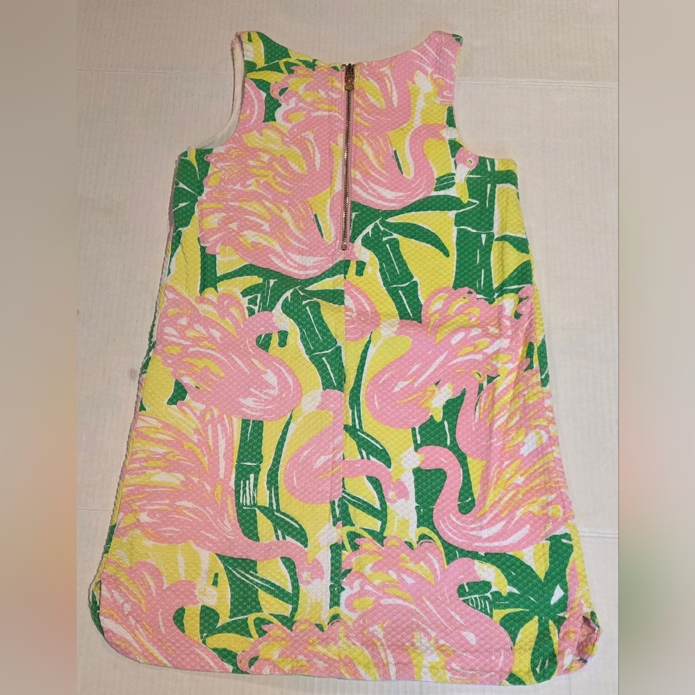 Lilly Pulitzer for Target Flamingo Fan Dance Shift Dress Girls Size 7/8 - Picture 2 of 4